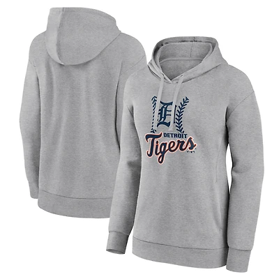 Women's Gray Detroit Tigers Fastball Pullover Hoodie