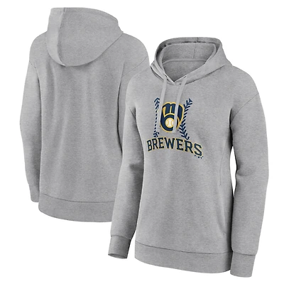 Women's Gray Milwaukee Brewers Fastball Pullover Hoodie
