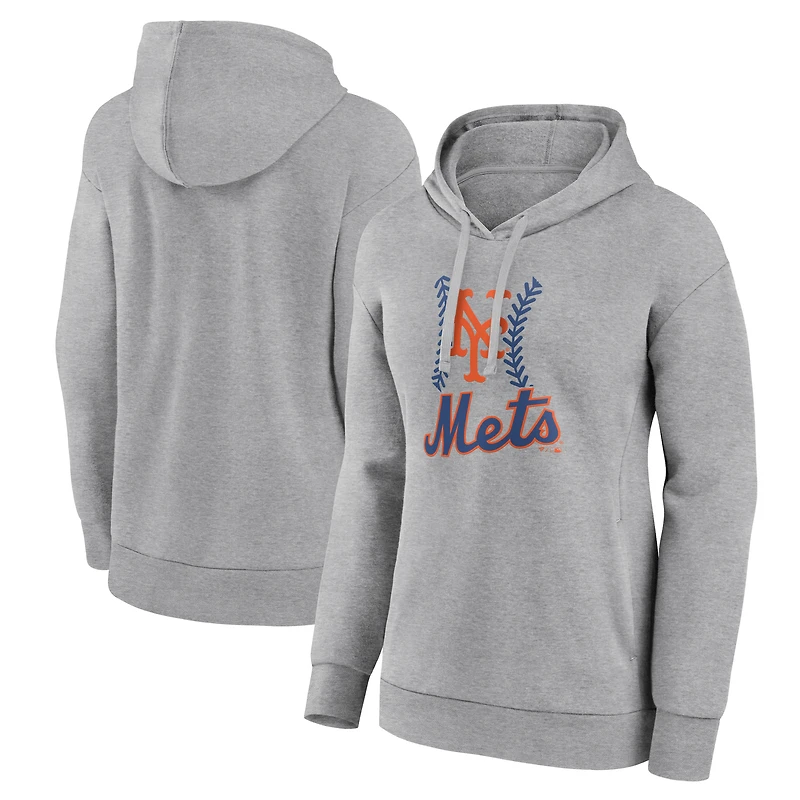 Women's Gray New York Mets Fastball Pullover Hoodie