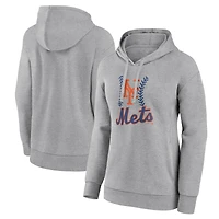 Women's Gray New York Mets Fastball Pullover Hoodie