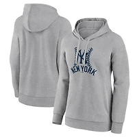Women's Gray New York Yankees Fastball Pullover Hoodie
