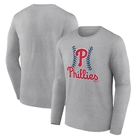 Men's Gray Philadelphia Phillies Fastball Long Sleeve T-Shirt