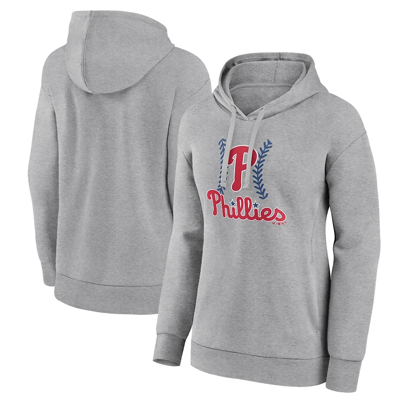Women's Gray Philadelphia Phillies Fastball Pullover Hoodie