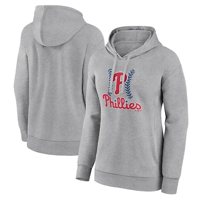 Women's Gray Philadelphia Phillies Fastball Pullover Hoodie