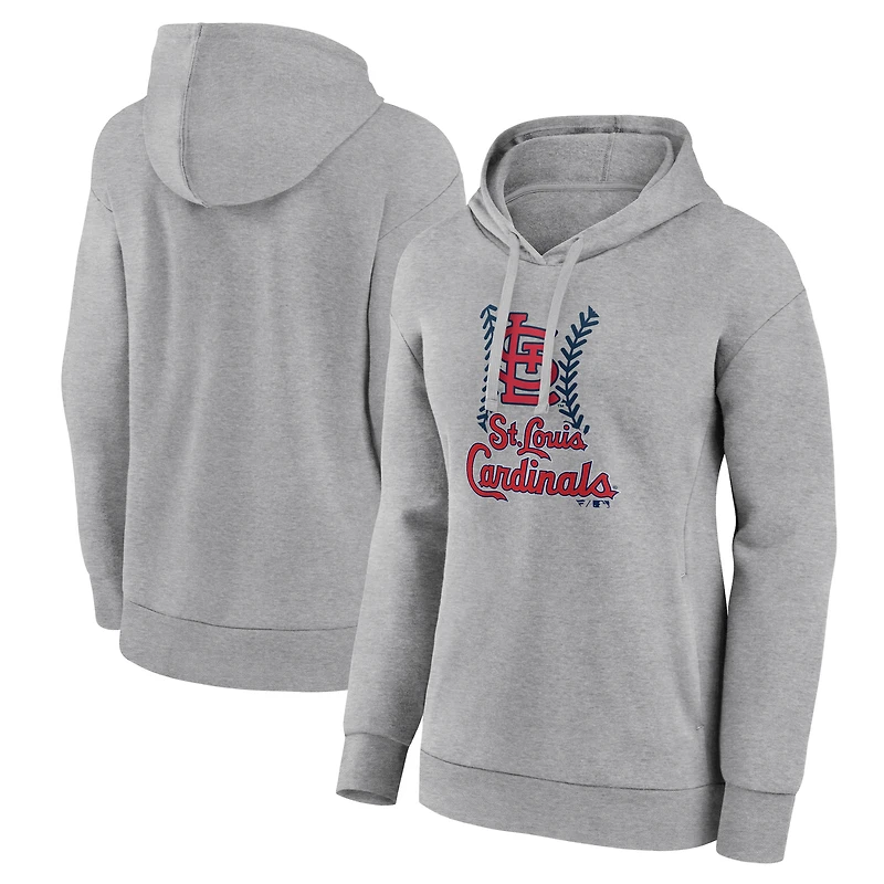 Women's Gray St. Louis Cardinals Fastball Pullover Hoodie