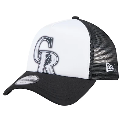 Toddler New Era  White/Black Colorado Rockies Painted A-Frame 9FORTY Trucker Adjustable Hat