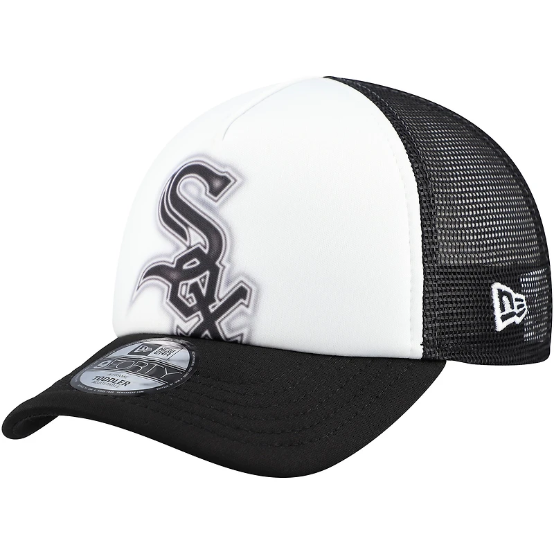 Toddler New Era  White/Black Chicago White Sox Painted A-Frame 9FORTY Trucker Adjustable Hat