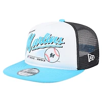 Youth New Era  White Miami Marlins Retro 9FIFTY Snapback Hat