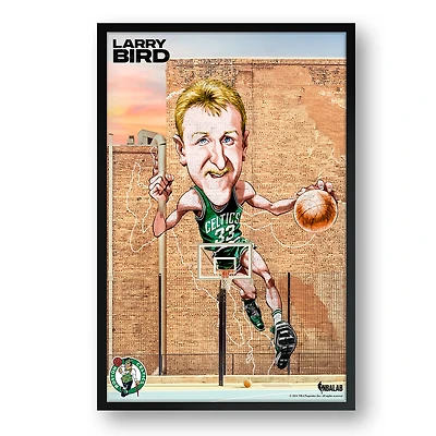 Larry Bird Boston Celtics Framed 14" x 20" Player Caricature Art