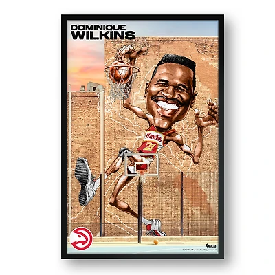 Dominique Wilkins Atlanta Hawks Framed 14" x 20" Player Caricature Art