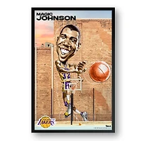 Magic Johnson Los Angeles Lakers Framed 14" x 20" Player Caricature Art