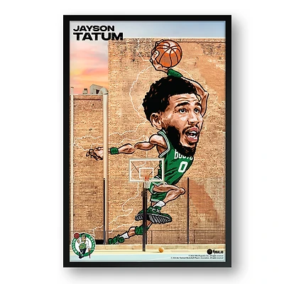 Jayson Tatum Boston Celtics Framed 14" x 20" Player Caricature Art