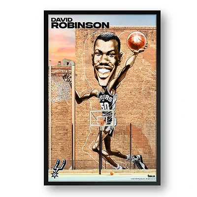 David Robinson San Antonio Spurs Framed 14" x 20" Player Caricature Art