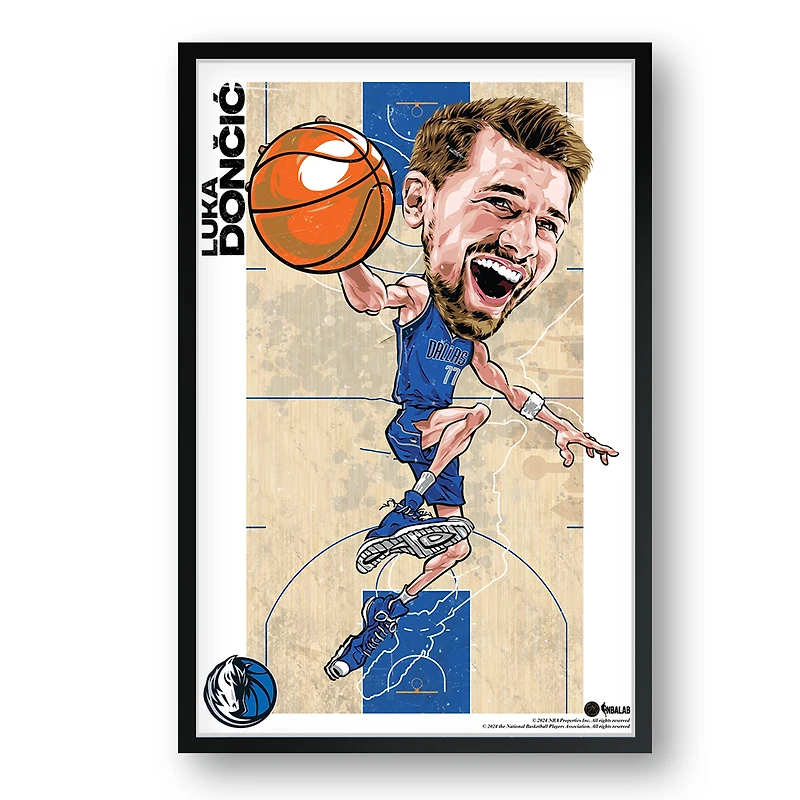 Luka Dončić Dallas Mavericks Framed 14" x 20" Player Caricature Art