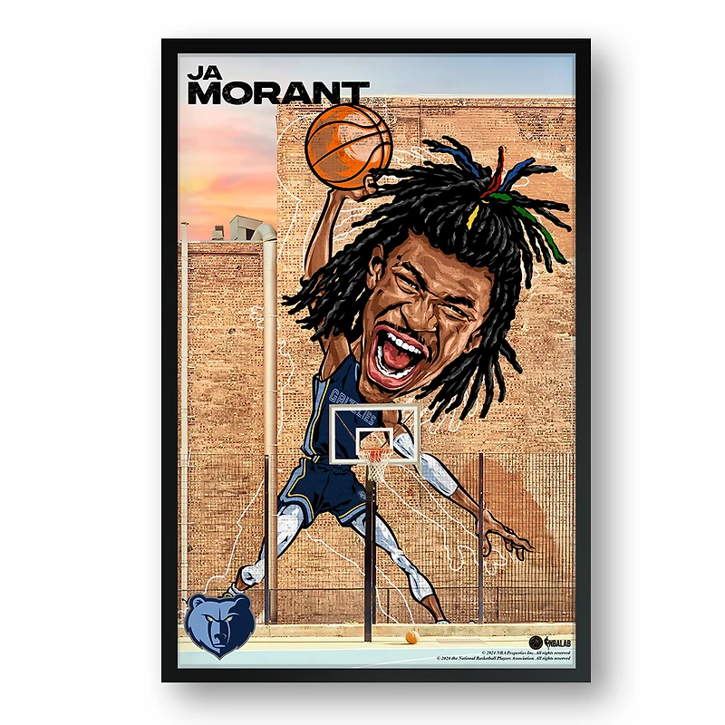 Ja Morant Memphis Grizzlies Framed 14" x 20" Player Caricature Art