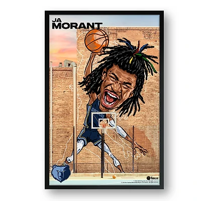 Ja Morant Memphis Grizzlies Framed 14" x 20" Player Caricature Art
