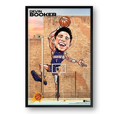 Devin Booker Phoenix Suns Framed 27" x 39" Player Caricature Art