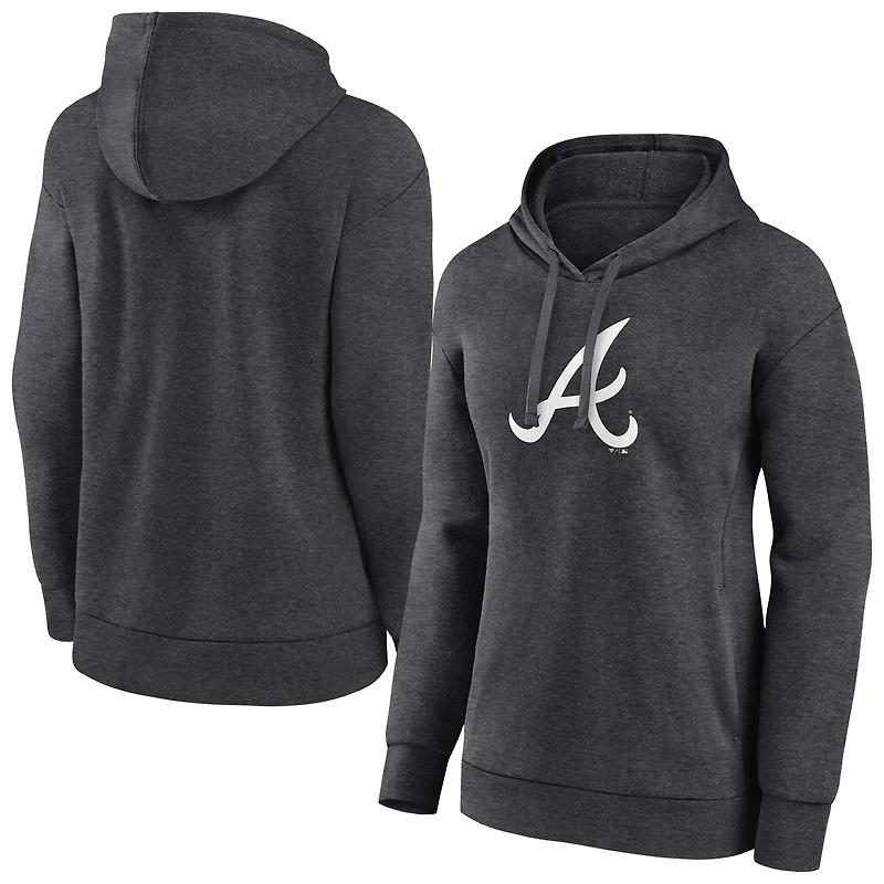 Women's Charcoal Atlanta Braves Monochrome Pullover Hoodie