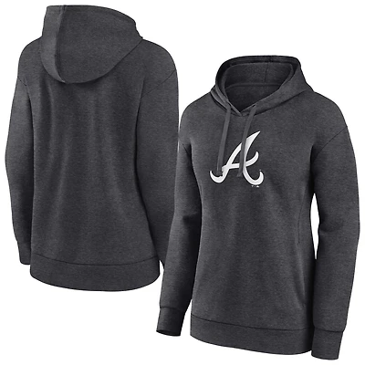 Women's Charcoal Atlanta Braves Monochrome Pullover Hoodie