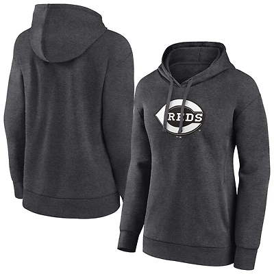 Women's Charcoal Cincinnati Reds Monochrome Pullover Hoodie