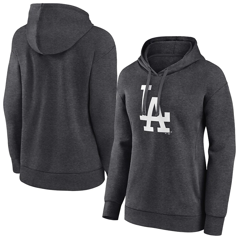 Women's Charcoal Los Angeles Dodgers Monochrome Pullover Hoodie