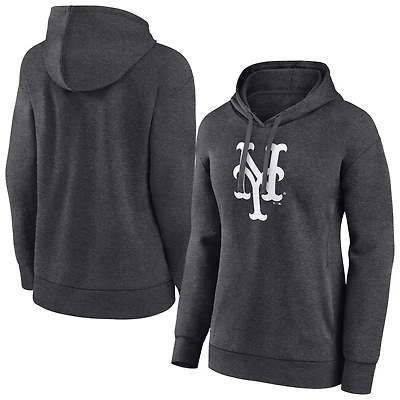 Women's Charcoal New York Mets Monochrome Pullover Hoodie