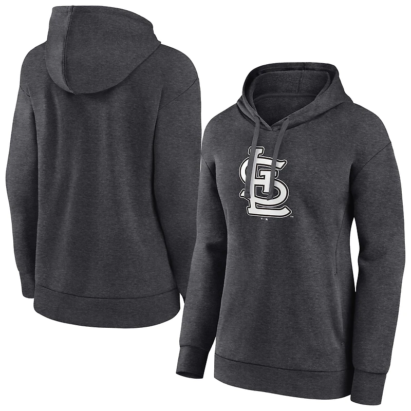Women's Charcoal St. Louis Cardinals Monochrome Pullover Hoodie
