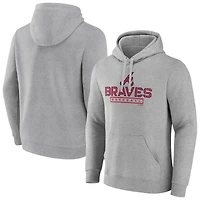 Men's Gray Atlanta Braves Evanston Stencil Pullover Hoodie
