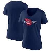 Women's Navy Cleveland Guardians Stellar V-Neck T-Shirt