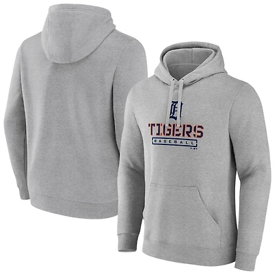 Men's Gray Detroit Tigers Evanston Stencil Pullover Hoodie