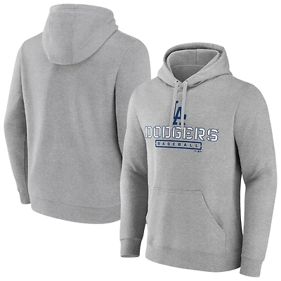 Men's Gray Los Angeles Dodgers Evanston Stencil Pullover Hoodie