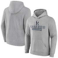 Men's Gray New York Yankees Evanston Stencil Pullover Hoodie