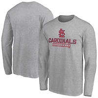 Men's Gray St. Louis Cardinals Evanston Stencil Long Sleeve T-Shirt