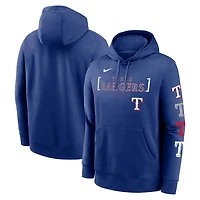 Men's Nike Royal Texas Rangers Club Stack Pullover Hoodie