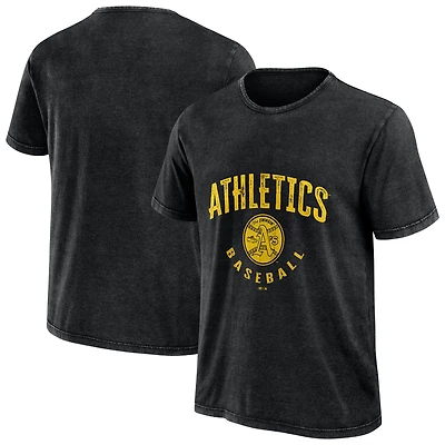 Men's Darius Rucker Collection by Fanatics Black Athletics Cooperstown Collection Washed T-Shirt