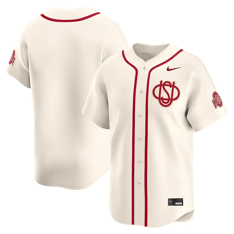 Men's Nike  Cream Ohio State Buckeyes Alternate Limited Baseball Jersey