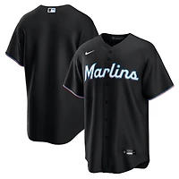Men's Nike  Black Miami Marlins Alternate Replica Jersey
