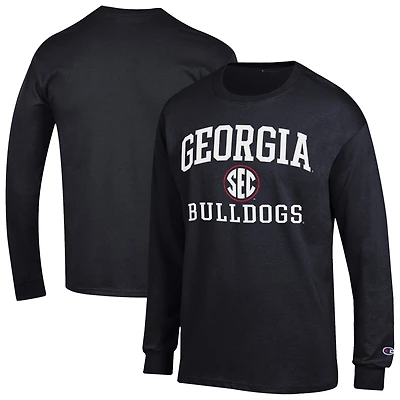 Men's Champion Black Georgia Bulldogs Team Long Sleeve T-Shirt
