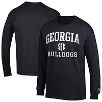 Men's Champion Black Georgia Bulldogs Team Long Sleeve T-Shirt