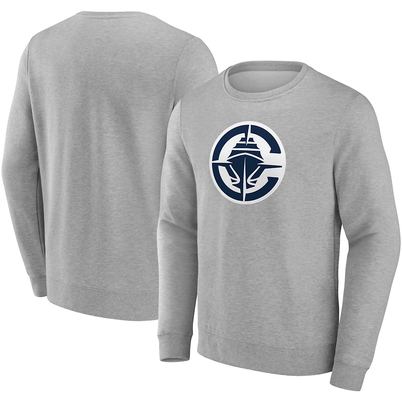 Men's  Gray LA Clippers Primary Logo Fleece Pullover Sweatshirt
