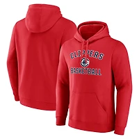 Men's  Red LA Clippers Arch Pullover Hoodie