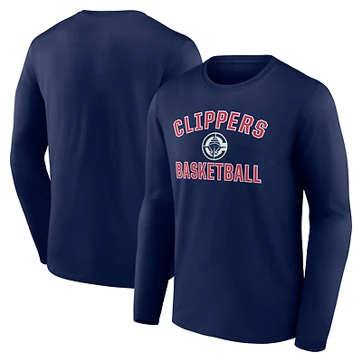 Men's  Navy LA Clippers  Victory Arch Long Sleeve T-Shirt