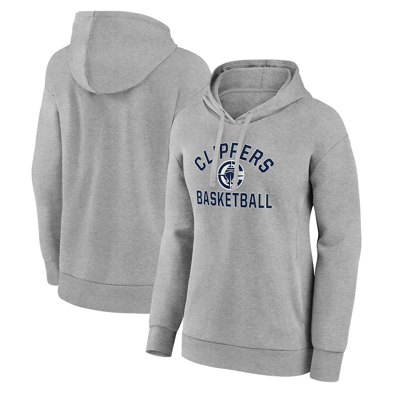 Women's  Gray LA Clippers Overtime Pullover Hoodie