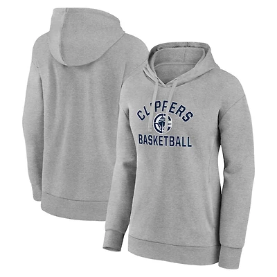 Women's  Gray LA Clippers Overtime Pullover Hoodie