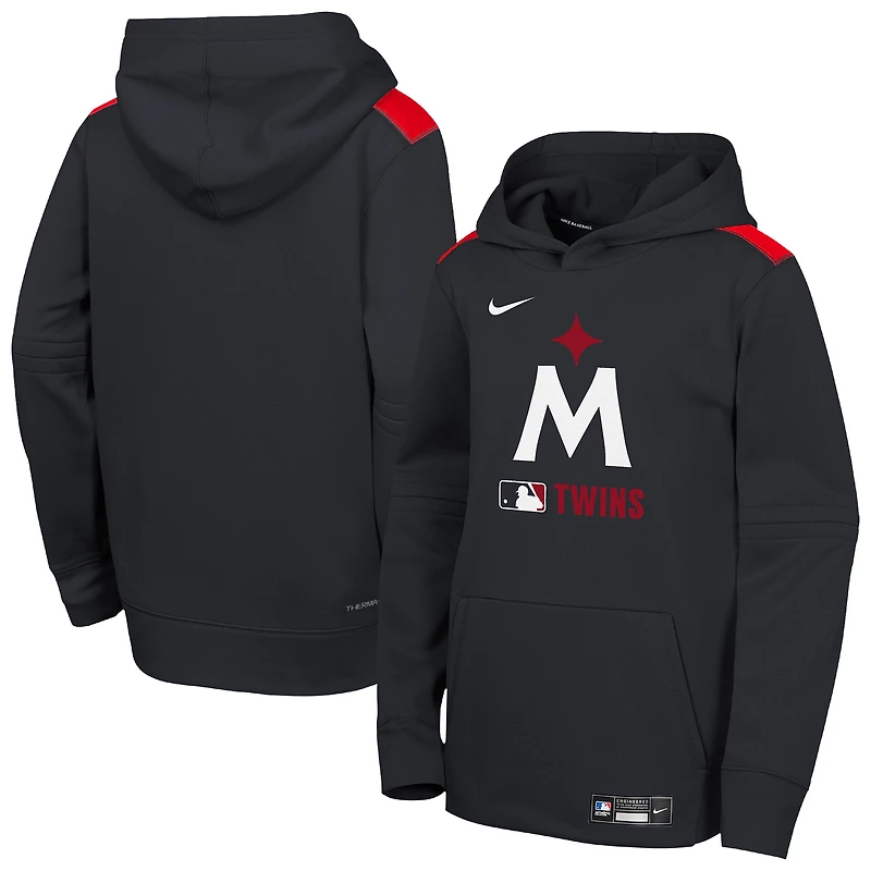 Youth Nike Navy Minnesota Twins Authentic Collection Therma-FIT Hoodie