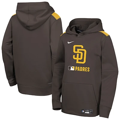 Youth Nike Brown San Diego Padres Authentic Collection Therma-FIT Hoodie