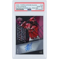 Jose Garcia Cincinnati Reds Autographed 2021 Topps Chrome Black Red Refractor #SFA-JG #3/5 PSA Authenticated 10 Rookie Card