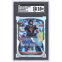 Tyler Van Dyke Miami Hurricanes Autographed 2022 Bowman Chrome U Refractor #7 #421/499 SGC Authenticated 10/10 Card