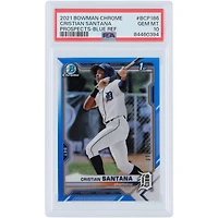 Cristian Santana Detroit Tigers 2021 Bowman Chrome Blue Refractor #BCP-186 #71/150 PSA Authenticated 10 Card