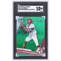 Malik Benson Alabama Crimson Tide 2023 Bowman Chrome U Green Shimmer Refractor #45 #35/99 SGC Authenticated 10 Card